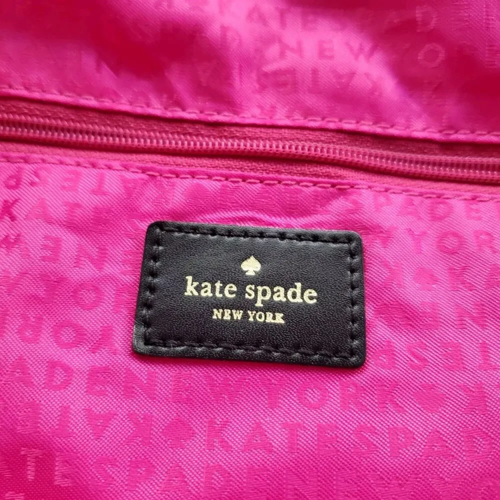 Kate Spade Tote Bag Black Cream Stripe Pink Bon Voyage Travel Bag Baby WKRU261